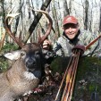 Bear pro staffer Brian Otto with his 11-point double drop buck, which was killed with his Bear 59 Kodiak.