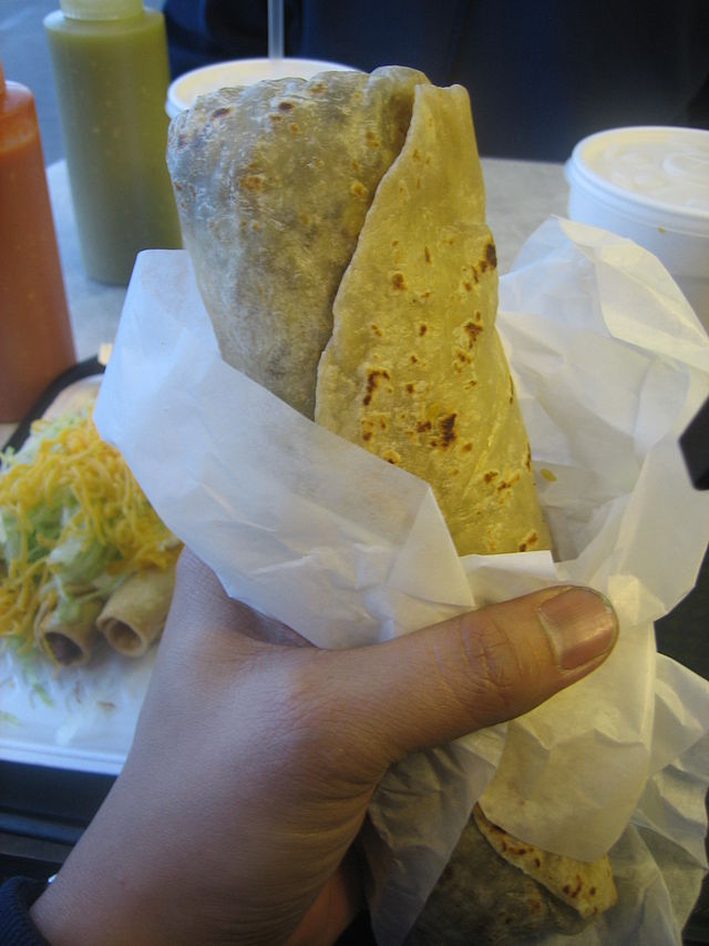 The burrito is an easy way to get breakfast on the run or kick back with friends and a cold brew. (Wikipedia)