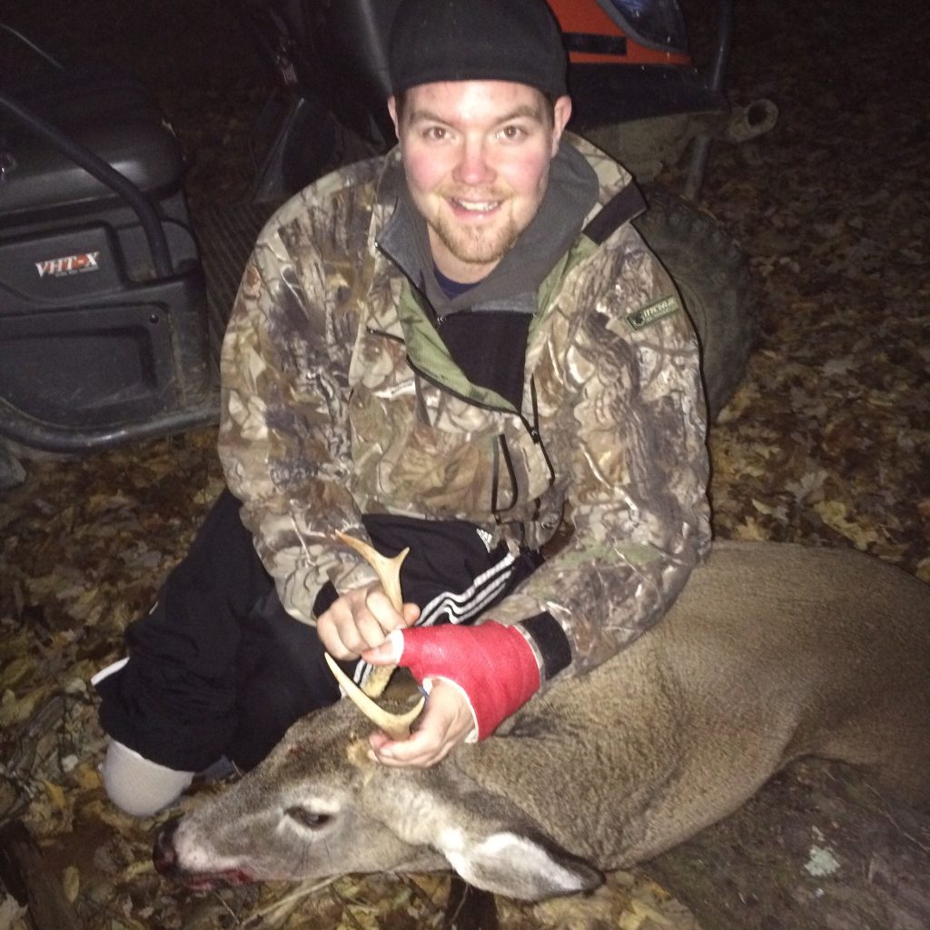 Cody Gardner with his buck from the Vermont bowhunting season. 