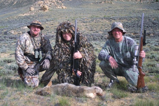 Cory Lundberg (left) along with Aaron Carter of the NRA and Mike Nischalke of Texas with a Wyoming 'yote Carter put on the ground. Hunting with multiple people can be a plus since you'll have extra eyeballs scanning the terrain. (Photo: Alan Clemons)