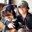 Deer hunter Nicole McClain hunts with her favorite canine Mogador