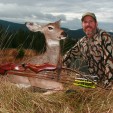 Patrick Meitin with a doe he hunted and shot in Idaho with his traditional archery gear, which he enjoys and regularly hunts with.