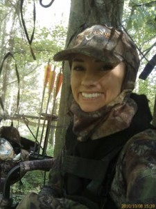 In her favorite tree stand on a crisp autumn day: That's how she rolls!