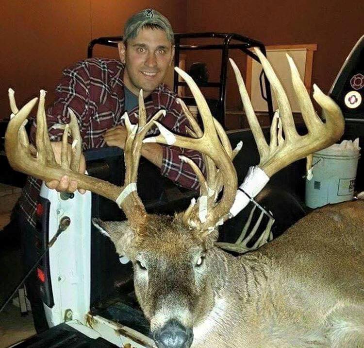 This buck was shot earlier this week in Farifield County, Ohio, by Dan Coffman. The man in the photo is a buddy of his who posed for this photo.