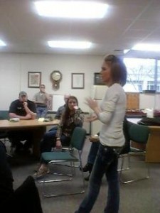 Kelly Schneider instructs us on how the commercial will unfold.