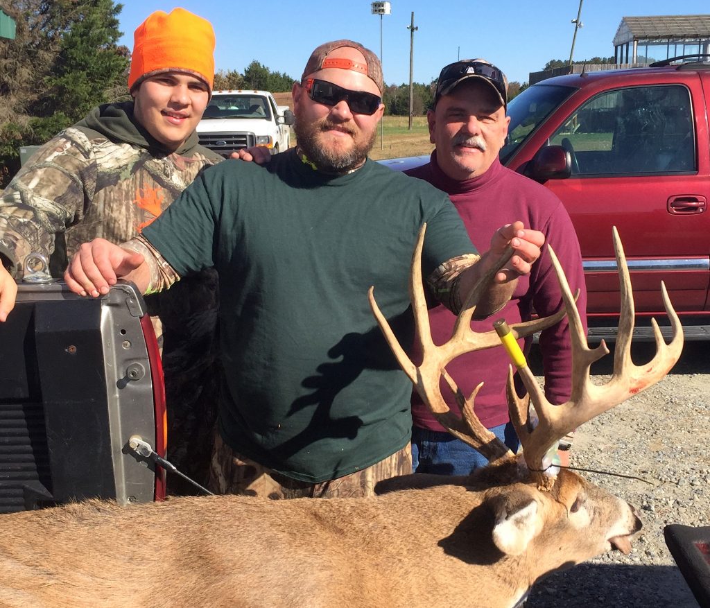 The Gilbert crew with Lenny's Delaware giant, shot on Nov. 12 while the trio was hunting private land in the south-central portion of the state.