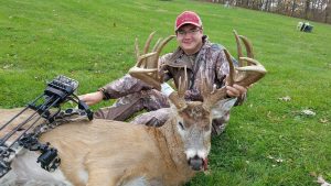 Tyler Knott with Junkyard, the largest buck ever taken in Iowa by a bowhunter less than 15 years old. (Photo: Doug Knott)