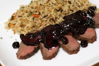 Blueberry Shitake Venison ... mmm, sweet blueberries and the earthiness of mushrooms.