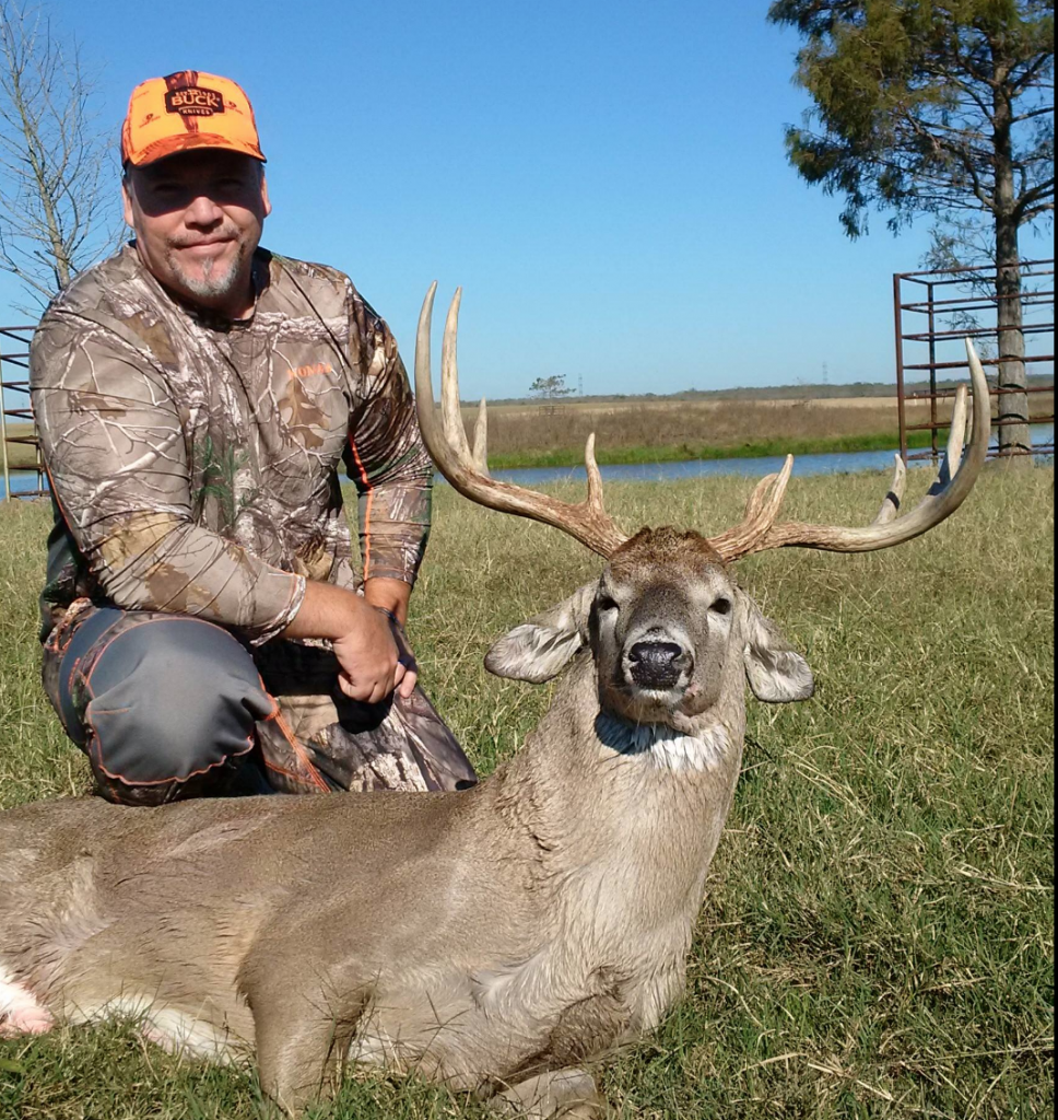 Mark Davis of South Carolina was hunting on his lease in Texas when this wide old buck came within range. Congrats!