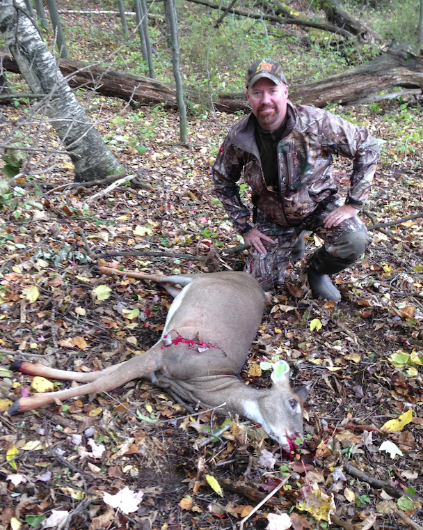 Deer & Deer Hunting Editor-in-Chief Dan Schmidt with his first whitetail taken with a crossbow. (Photo by Tracy Schmidt)