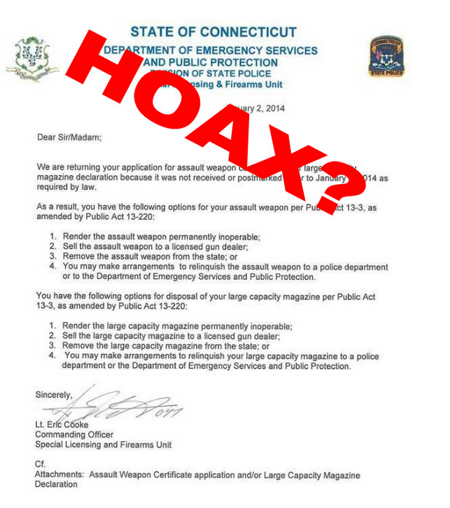 Is Someone Lying About This Gun Confiscation Letter? 