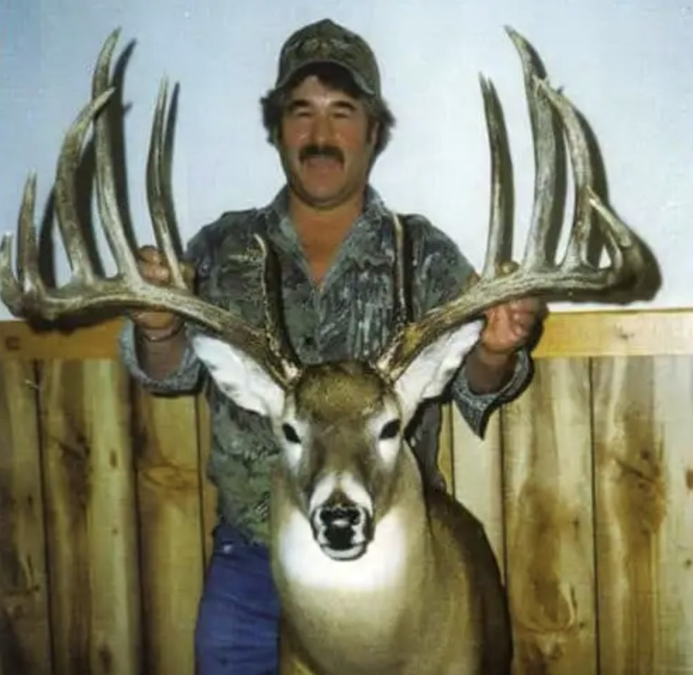 Milo Hanson with the world-record typical he shot in 1993