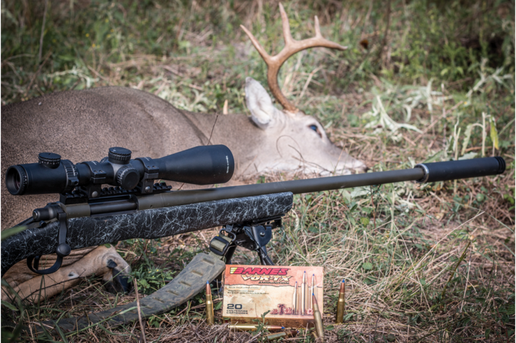 Paired with Trijicon’s AccuPower scope and a .30-06 bolt gun, the SilencerCo Harvester is a hunter’s best friend.