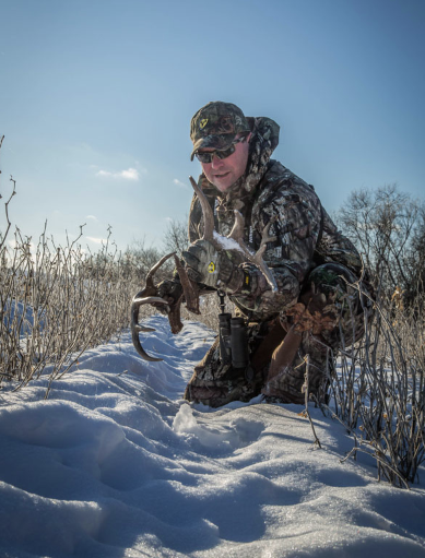 Spring shed-hunting is great fun and exercise! (photo courtesy of Robinson Outdoors)