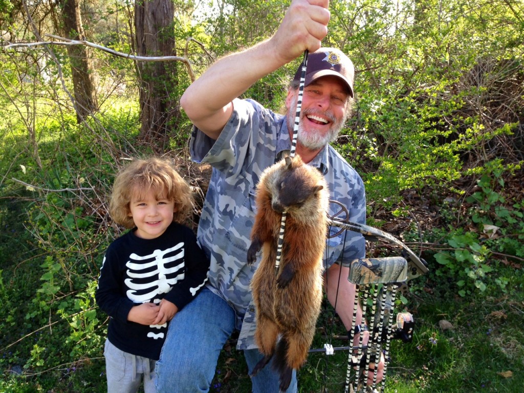 Ted and grandson Caeden on a woodchuck safari!