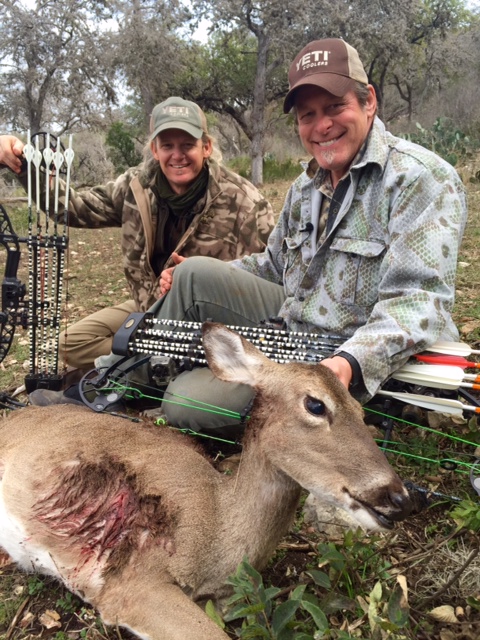 Uncle Ted and his good buddy Razor Dobbs with a fat doe everyone enjoyed around the grill!