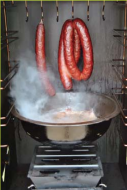 VENISON Sausage in smoker