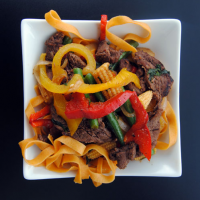 Venison Stir Fry with Siracha noodles!