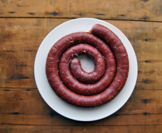 Weston's venison andouille sausage.