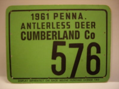 Deer hunting back tag, deer hunting license